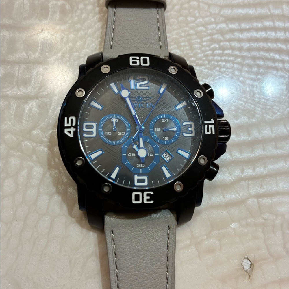 Invicta Black and blue  Chronograph Watch